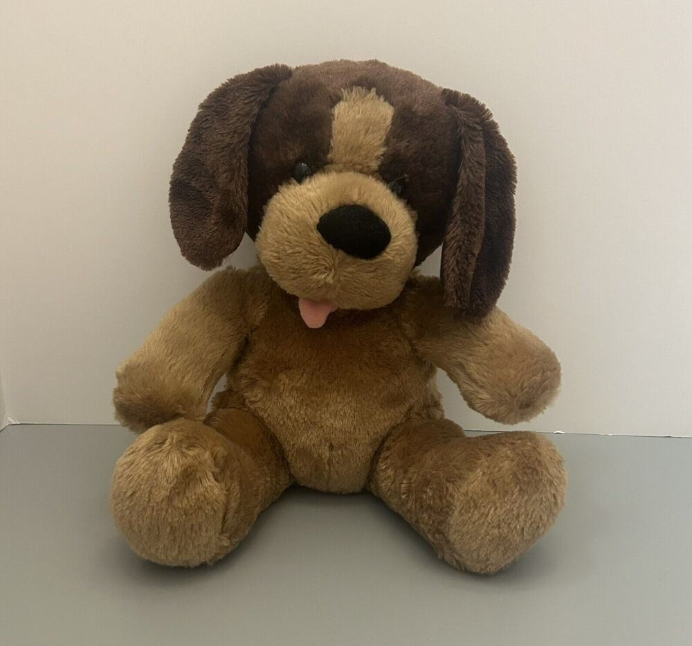 Build a Bear Brown Teddy Carmel Dog Toy Plush Brown Tan Puppy 10” Sitting Vtg